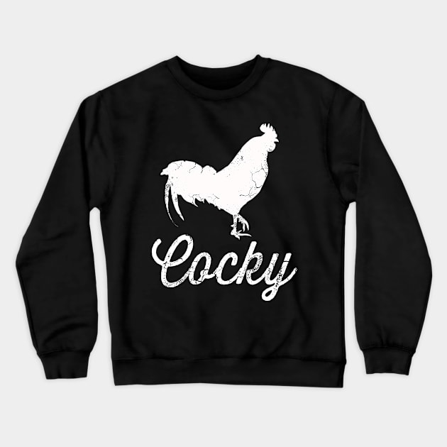 Cocky Rooster Crewneck Sweatshirt by E